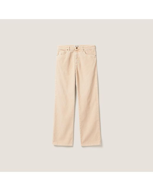 Miu Miu Natural Garment-dyed Corduroy Pants