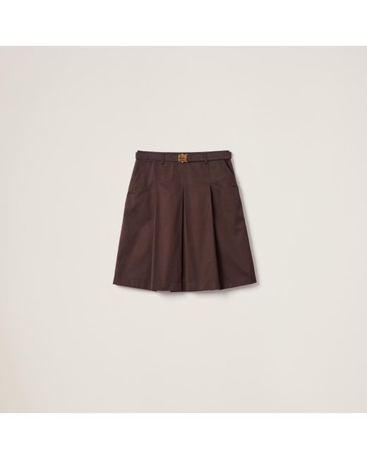 Miu Miu Brown Gabardine Skirt