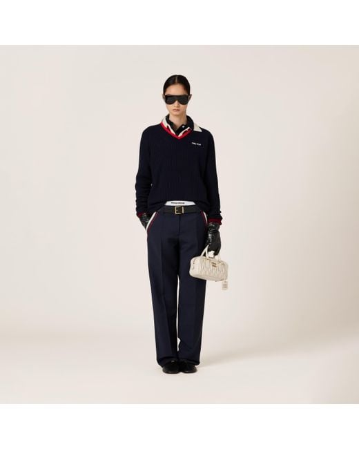 Miu Miu Kid Mohair Pants in Blue | Lyst UK