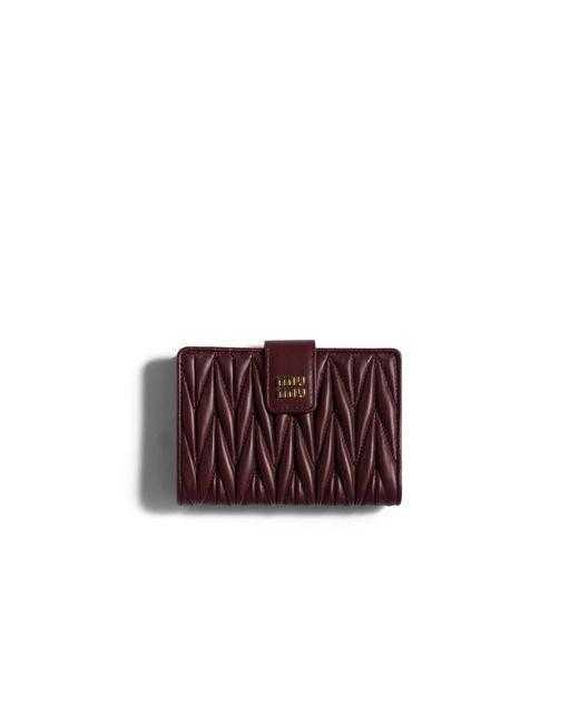 Miu Miu Purple Matelassé Nappa Leather Wallet