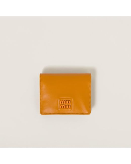 Miu Miu Orange Small Leather Wallet