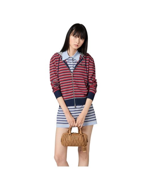 Miu Miu Red Wool Hoodie Jacket