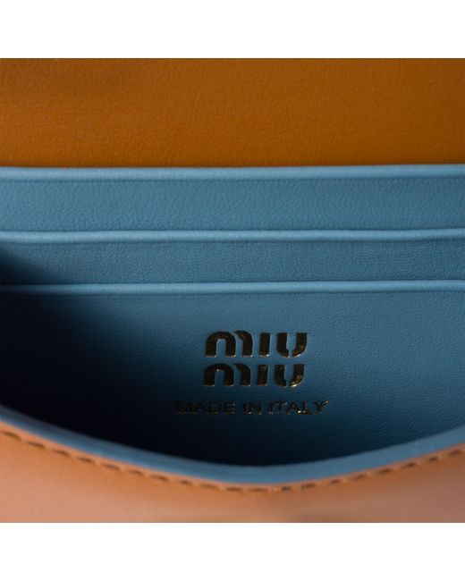 Miu Miu Brown Leather Wallet With Shoulder Strap