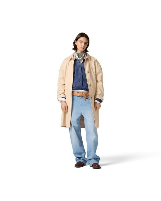 Miu Miu Natural Old Gabardine Single-Breasted Trench Coat