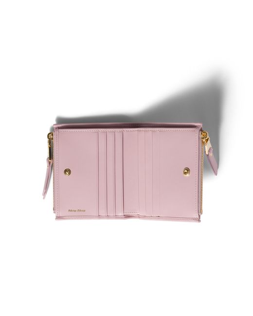 Miu Miu Pink Matelassé Nappa Leather Small Wallet