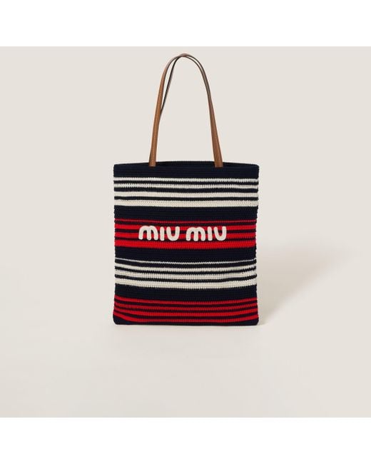 Miu Miu Red Crochet Tote Bag