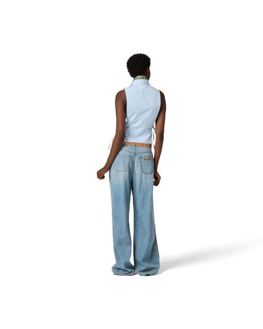 Miu Miu Blue Chambray Pants