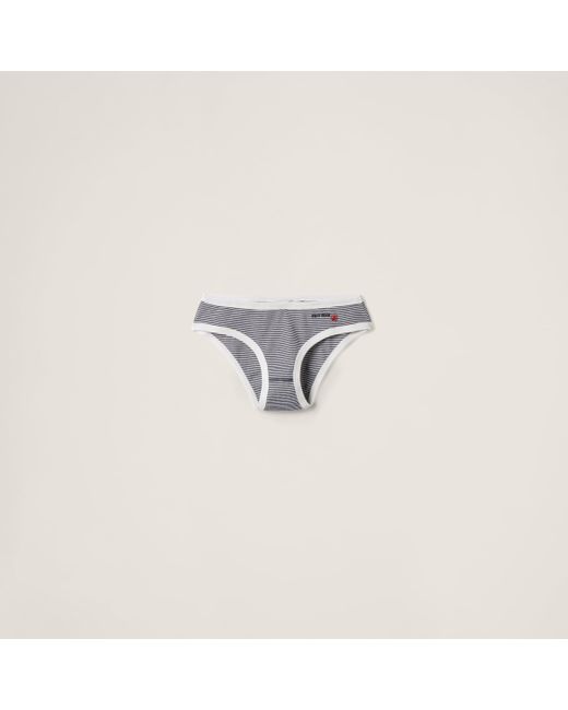 Miu Miu White Petit Bateau X Miu Miu Ribbed Jersey Briefs