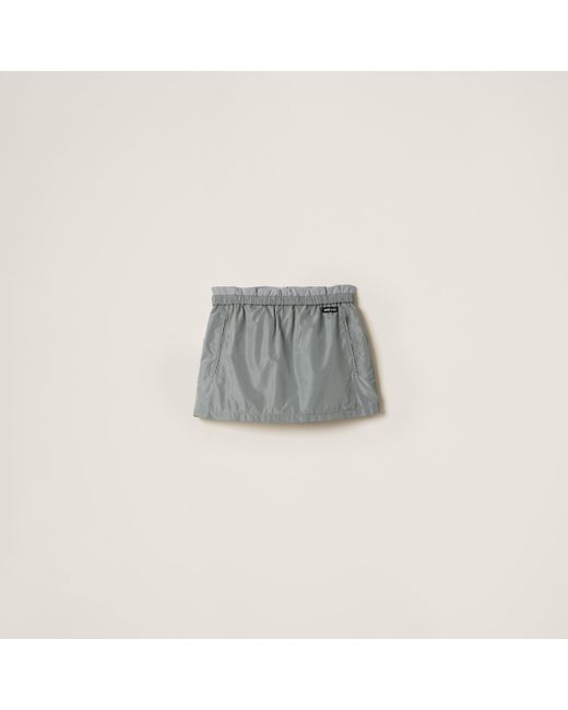 Miu Miu Gray Technical Silk Miniskirt