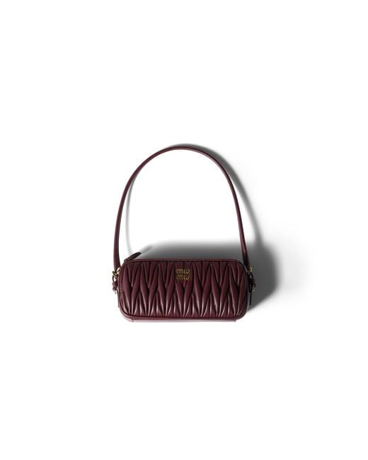 Miu Miu Brown Matelassé Nappa Leather Pouch