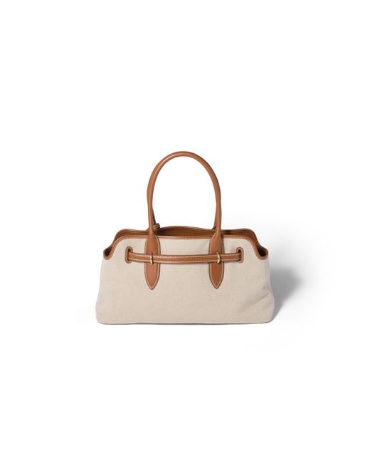 Miu Miu Brown Aventure Canvas And Leather Bag