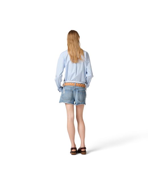 Miu Miu Blue Washed Denim Shorts