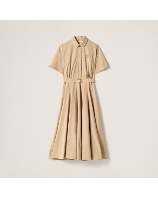 Miu Miu Natural Poplin Dress