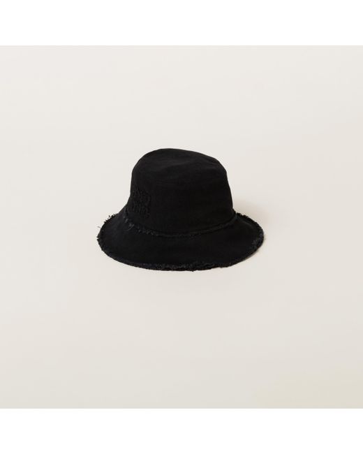 Miu Miu Black Denim Bucket Hat