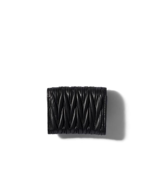Miu Miu Black Matelassé Nappa Leather Small Wallet