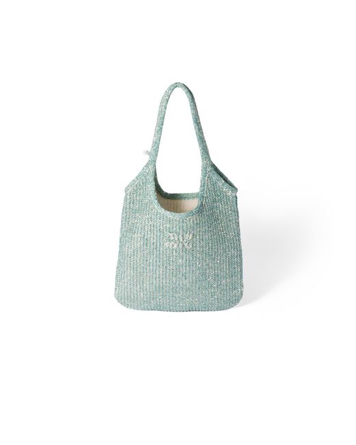 Miu Miu Green Ivy Sequin Mesh Bag