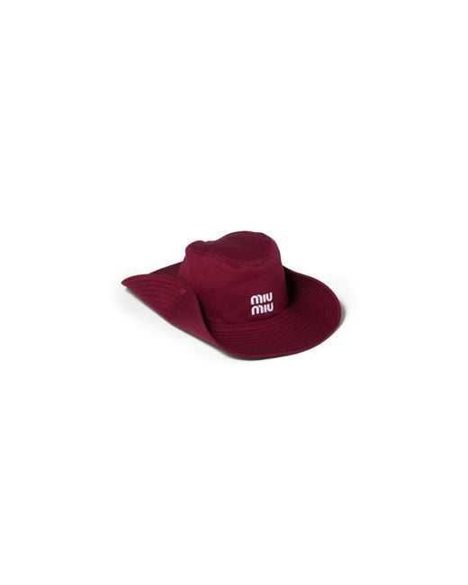 Miu Miu Red Drill Hat