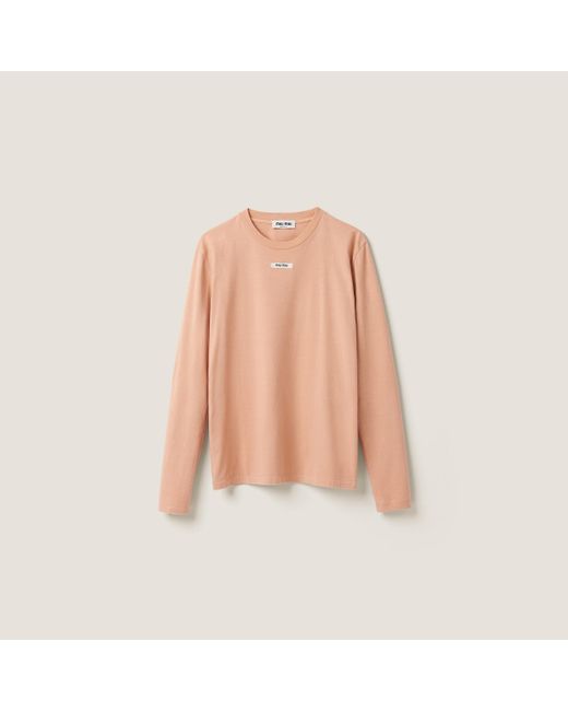 Miu Miu Pink Cotton T-shirt