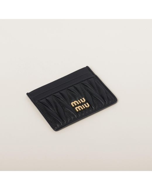 Miu Miu Black Matelassé Nappa Leather Card Holder