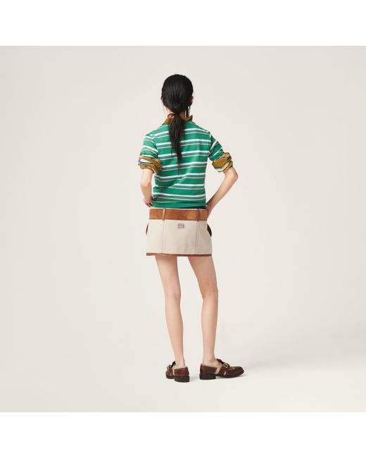 Miu Miu Natural Canvas Miniskirt
