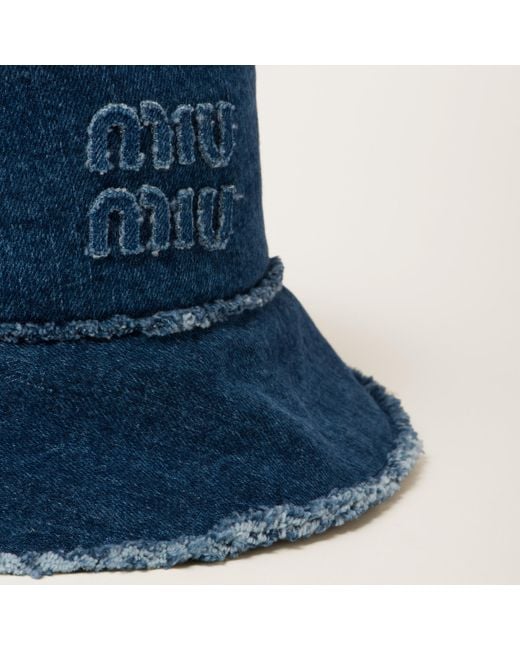 Miu Miu Blue Denim Bucket Hat
