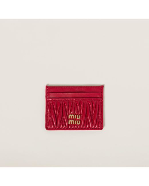 【Miu Miu】 Matelasse Nappa Leather Card Holder Black Miu Miu Matelassé Nappa Leather Card Holder | Saks Fifth Avenue