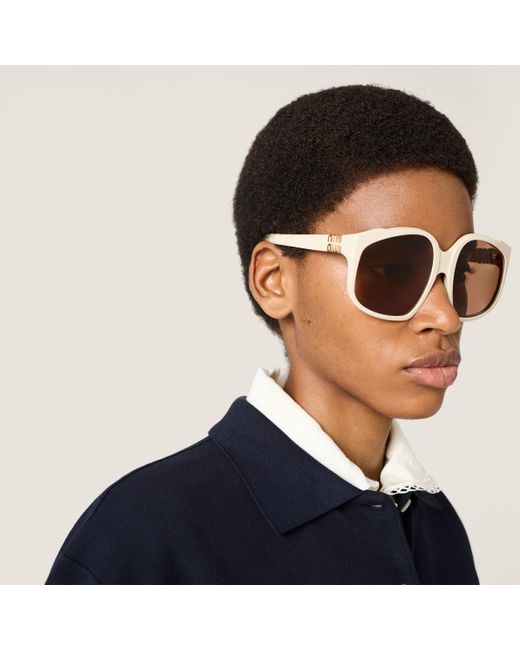 Miu Miu Brown Miu Ombre Sunglasses