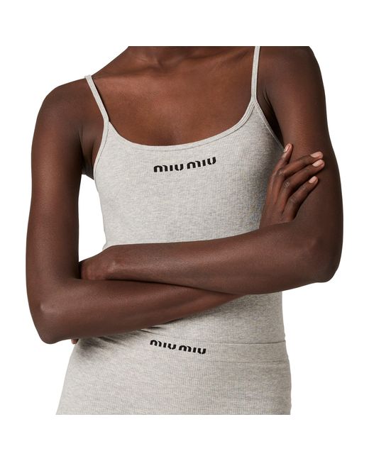Miu Miu White Seamless Mélange Top