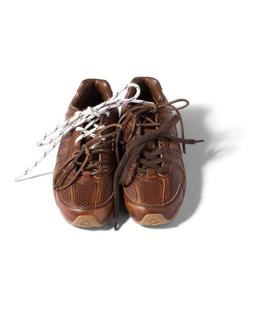 Miu Miu Brown New Balance X 530 Sl Deco' Leather Sneakers