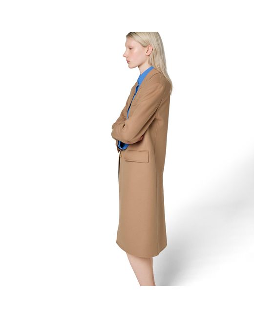 Miu Miu Brown Single-Breasted Double Cashmere Coat