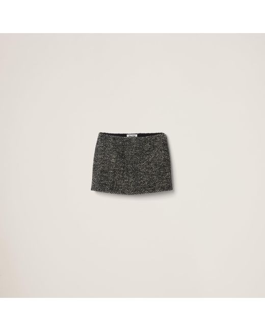 Miu Miu Black Chevron Miniskirt
