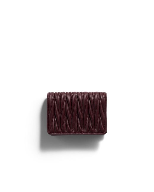 Miu Miu Brown Small Matelassé Nappa Leather Wallet