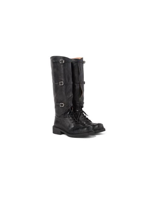 Miu Miu Leather Boots in Black | Lyst
