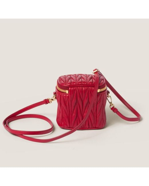 Miu Miu Red Matelassé Nappa Leather Micro Bag