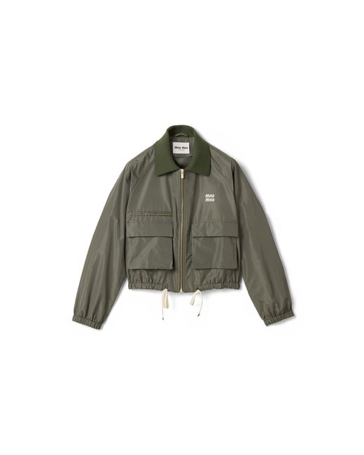 Miu Miu Green Technical Fabric Blouson Jacket