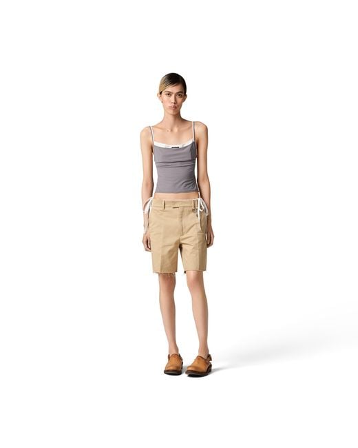 Miu Miu Gray Stretch Jersey Top