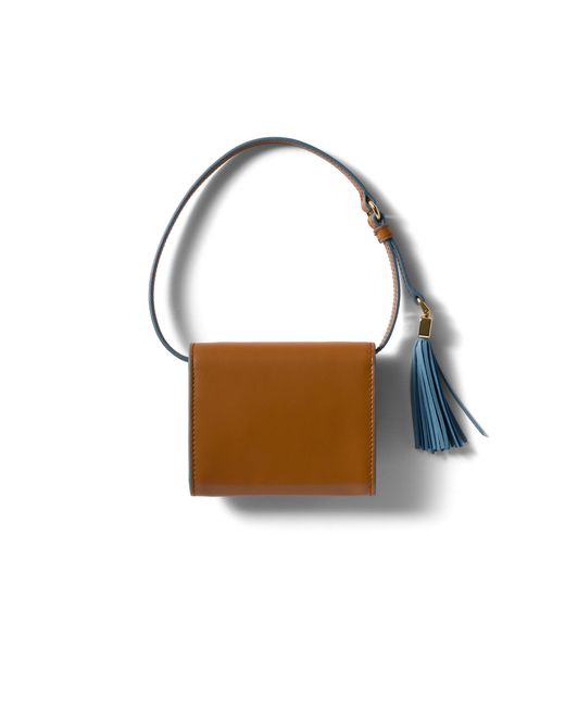 Miu Miu Brown Leather Wallet With Shoulder Strap