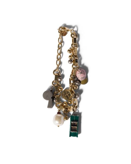 Miu Miu Metallic Metal Charm Bracelet