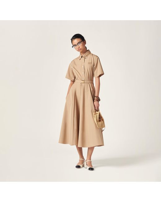 Miu Miu Natural Poplin Dress
