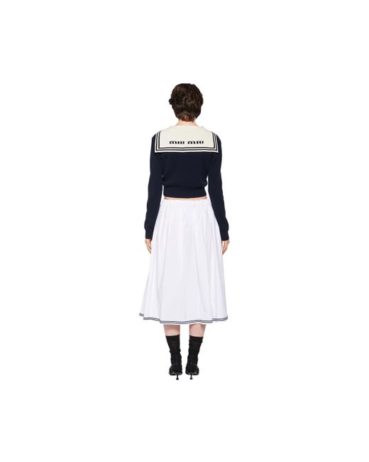 Miu Miu White Poplin Skirt