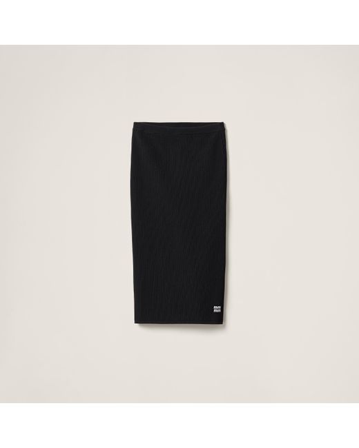 Miu Miu Viscose Skirt in Black | Lyst
