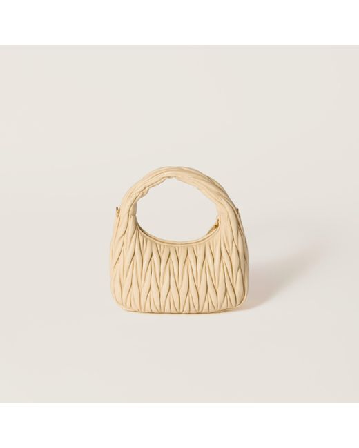 Miu Miu Metallic Wander Matelassé Nappa Leather Hobo Bag