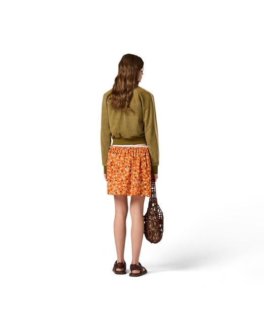 Miu Miu Orange Poplin Skirt