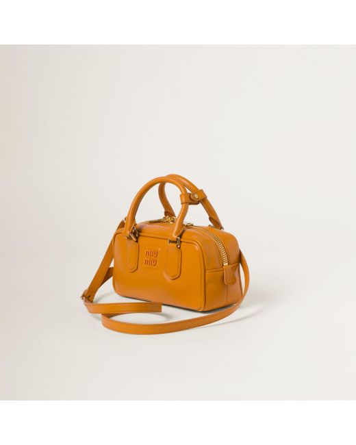 Miu Miu Orange Arcadie Leather Bag
