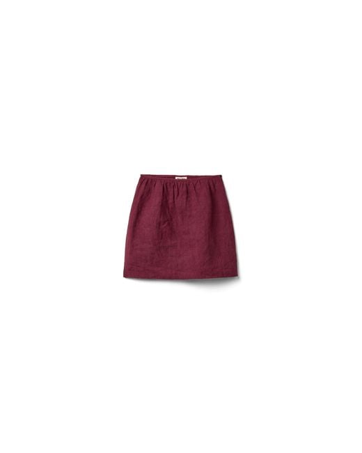 Miu Miu Red Linen Skirt