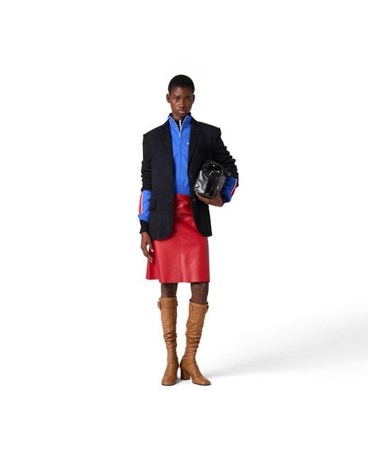 Miu Miu Blue Technical Yarn Zipper Sweatshirt