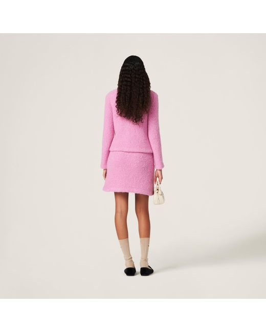 Miu Miu Pink Cashmere And Silk Skirt