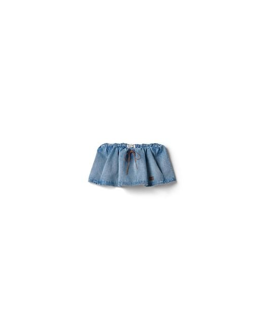 Miu Miu Blue Washed Denim Miniskirt