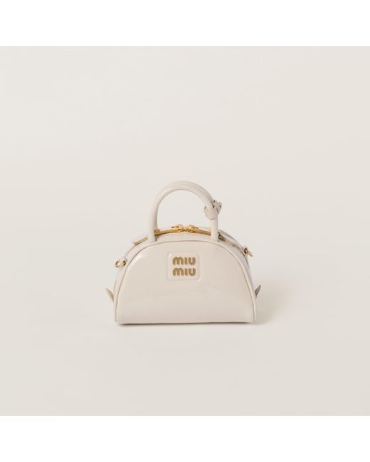 Miu Miu Natural Patent Leather Top-handle Bag