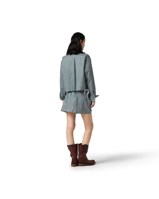 Miu Miu Blue Plaid Miniskirt